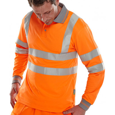 Long Sleeved Safety Polo Shirt High vis Clothing