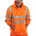 Safety Full-Zip Hooded Sweat shirt High vis Clothing