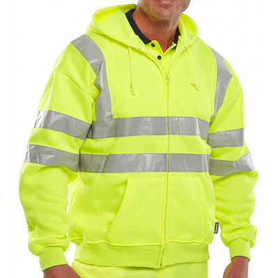 Safety Full-Zip Hooded Sweat shirt High vis Clothing