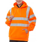 Safety Overhead Hooded Sweat shirt High vis Clothing