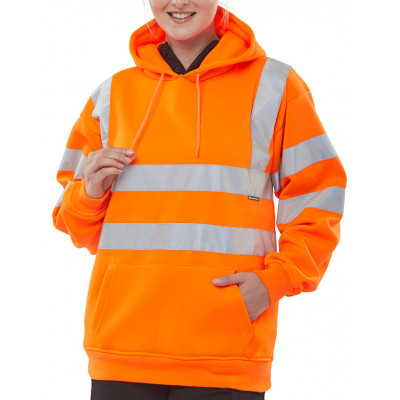 Safety Overhead Hooded Sweat shirt High vis Clothing