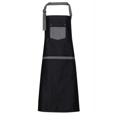 Domain contrast denim bib apron Aprons