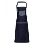 Domain contrast denim bib apron Aprons