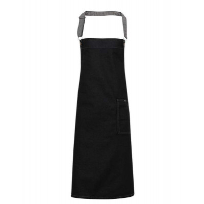 District waxed-look denim bib apron Aprons