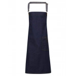 District waxed-look denim bib apron Aprons