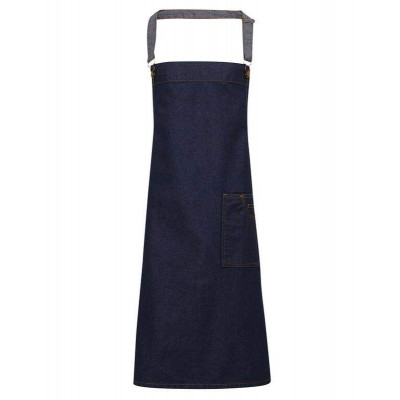 District waxed-look denim bib apron Aprons