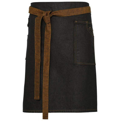 Division waxed-look denim waist apron Aprons