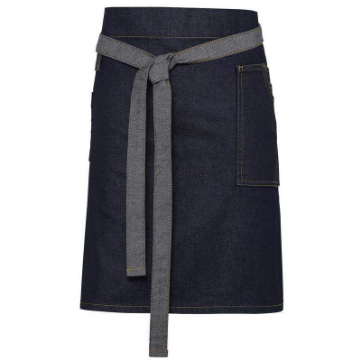 Division waxed-look denim waist apron Aprons