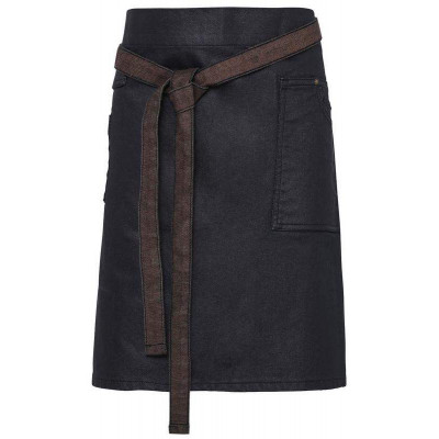 Division waxed-look denim waist apron Aprons