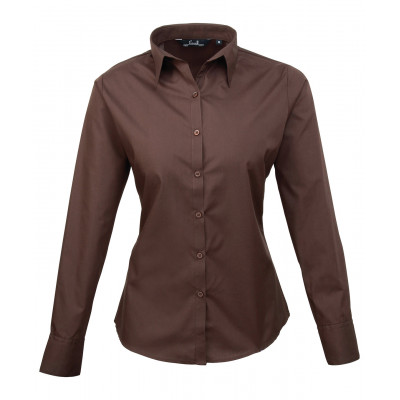 Premier Women's Poplin Long Sleeve Blouse Shirts & Blouses