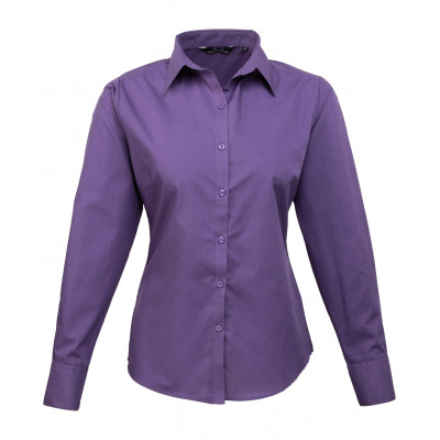 Premier Women's Poplin Long Sleeve Blouse Shirts & Blouses