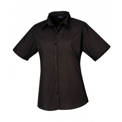 Premier Women's Short Sleeve Poplin Blouse Shirts & Blouses