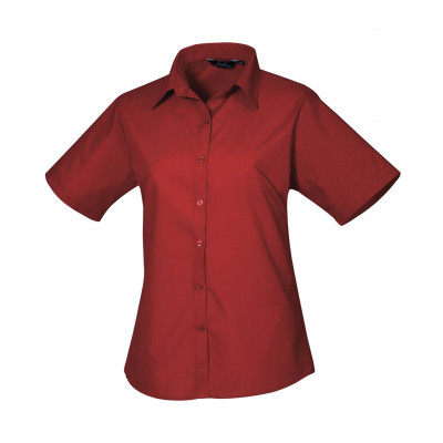 Premier Women's Short Sleeve Poplin Blouse Shirts & Blouses