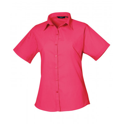 Premier Women's Short Sleeve Poplin Blouse Shirts & Blouses