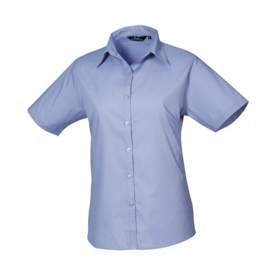 Premier Women's Short Sleeve Poplin Blouse Shirts & Blouses