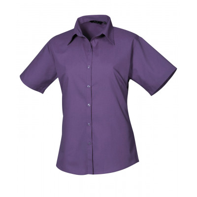 Premier Women's Short Sleeve Poplin Blouse Shirts & Blouses