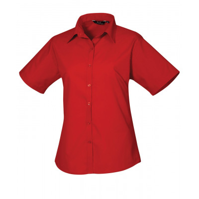 Premier Women's Short Sleeve Poplin Blouse Shirts & Blouses