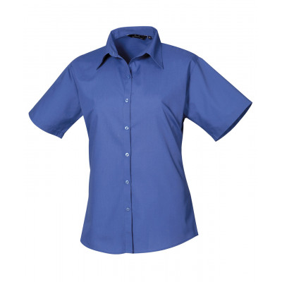 Premier Women's Short Sleeve Poplin Blouse Shirts & Blouses