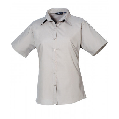 Premier Women's Short Sleeve Poplin Blouse Shirts & Blouses