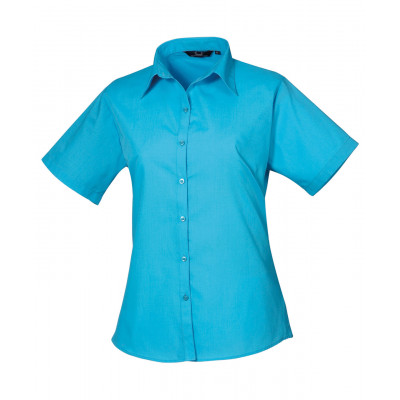 Premier Women's Short Sleeve Poplin Blouse Shirts & Blouses