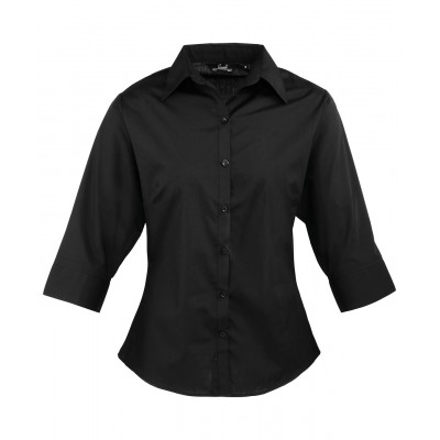 Premier Women's ¾ Sleeve Poplin Blouse Shirts & Blouses