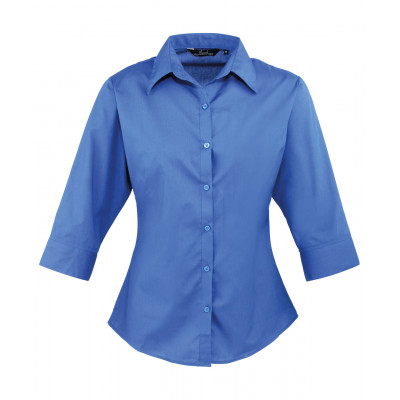 Premier Women's ¾ Sleeve Poplin Blouse Shirts & Blouses