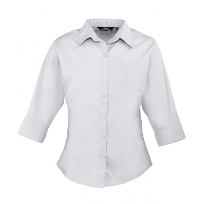 Premier Women's ¾ Sleeve Poplin Blouse Shirts & Blouses