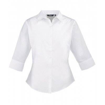 Premier Women's ¾ Sleeve Poplin Blouse Shirts & Blouses