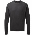 Crew neck cotton-rich knitted sweater Knitwear