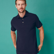 Henbury Classic cotton piqué polo with stand-up collar