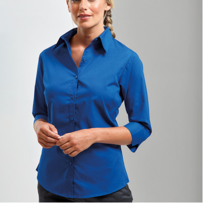 Premier Women's ¾ Sleeve Poplin Blouse Shirts & Blouses