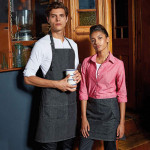 Jeans stitch bib apron Aprons