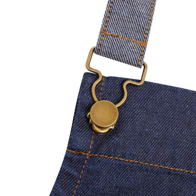 District waxed-look denim bib apron Aprons