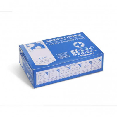 Assorted Blue Metal Plasters (100) First Aid & Site Safety