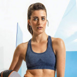Women's TriDri® seamless '3D fit' multi-sport denim look bra Sports & Fitness