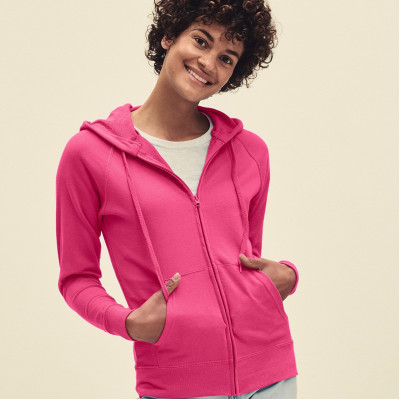 Women's lightweight hooded sweatshirt jacket  Zipped